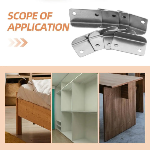 Badass Heavy Duty L Shape Drawer Lock Strike Plates Silver Metal Latch Fasteners for Cabinet Security displayed on various furniture.