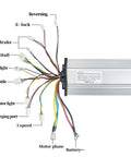 1600W 48V Brushless DC Motor Kit For Go Karts With Smart Throttle And 33A Electronic Speed Controller showing wiring and connections.