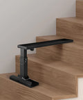 Stair-Friendly Ladder Leveler Extender, 23.4 x 5.8 Inch Non-Slip Stabilizer in use on stairs, fully foldable.
