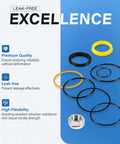Seal components shown for Tilt Hydraulic Cylinder Seal Kit For Skid Steer Loaders Pro Grade Beefed Up Heavy Duty Replacement For 630 631 632 641 642 643 645 653 730 731 732 741 742 743 751 753 7753 843 853 Direct Replacement For 7135551