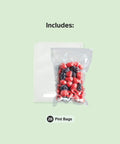 Pack Of 30 Pint-Sized Precut Vacuum Seal Bags, BPA Free Multilayer Construction For Food Preservation shown with berries inside