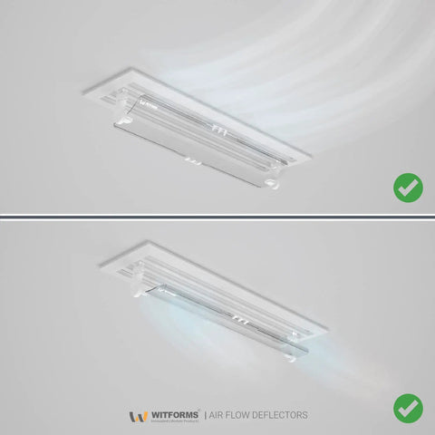 Central Air Deflector Extender With 360 Degree Rotation Adjustable From 24 To 43 Inches Fits Most Standard Rectangular Vents Transparent Design