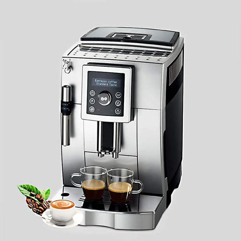 Fully Automatic One Touch Coffee Maker Bean To Cup Espresso Machine For Home Office Adjustable Silent Grinder Detachable Tank Super Easy Cleanup nails your daily grind with dual espresso shots in clear cups.