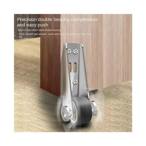 Silent Ball Bearing Garden Gate Rollers With Anti Sag Bar And Scratch Resistant Base For Heavy Wood Doors, close-up of roller design.