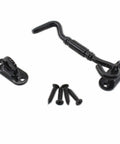 Two Pack Hook And Eye Latch Set Heavy Duty Stainless Steel Gate Latch Lock For Sliding Barn Doors Windows Shutters Garage Fence Closet And Shed Doors With Screws 4 Inch Black