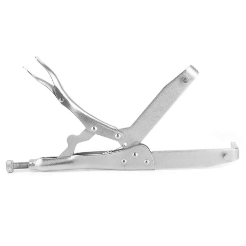 Heavy Duty Clutch Holding Tool With Square Tooth Hub Holder For Flywheel And Gear Restraint 5 Inch Adjustable Jaws 8mm Wrench Pin Pro Grade Medium Carbon Steel Build For Tough Shop Jobs, side view