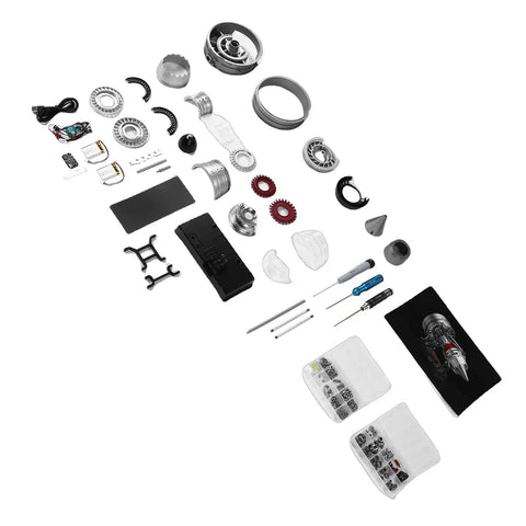 Turbofan Engine Model Kit 1 12 Scale Crafted From Aluminum And Zinc Alloy With Over 300 Parts Laid Out For Realistic Assembly