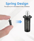 Heavy Duty Cabinet Door Repair Pins Ten Pack Spring Loaded Damper Replacement Hardware For Furniture Shelf Brackets Fixing Wobbly Doors No Sweat Durable Iron Plastic close-up of retractable spring pin.