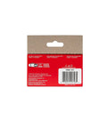 Back view packaging of Heavy Duty T25 Round Crown Staples For Cable And Low Voltage Wiring 1100 Pack Leg Length 7 16 Inch