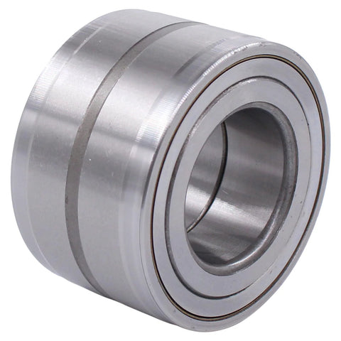 Close-up of a Front Wheel Hub Bearing Set For Ford F150 2WD 2004 2008 Pack Of 2 Replacement Hubs, showcasing metal construction.