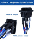 Beefy Waterproof DPDT Polarity Reversing Rocker Switch On Off On 3 Position Momentary Double Throw With Jumper Wires 6 Pins Snap In Toggle Switch 12V 20A 125V 16A 250V snap-in switch with jumper wires