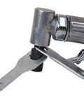Heavy Duty Air Die Grinder With 1/4 Inch Hex Shank And 90 Degree Angled Head close-up of silver metal attachment and joint mechanism.