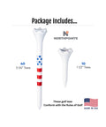 Plastic Golf Tees Value Pack Of Fifty With Forty Tees In Three And A Quarter Inch Length And Ten Short Tees In One And A Half Inch
