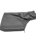 Garage Ready Adjustable Dust Collection Bag Fits Miter Saw Woodworking Catchall Zipper Bottom Slides On Quick Black Bag shown.