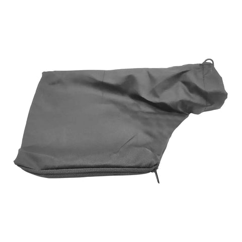Garage Ready Adjustable Dust Collection Bag Fits Miter Saw Woodworking Catchall Zipper Bottom Slides On Quick Black Bag shown.