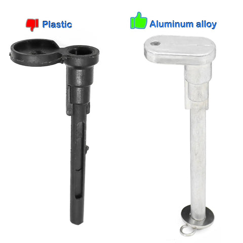 Comparison of plastic vs aluminum alloy parts in Aluminum Fuel Door Hinge Kit With Gas Door Spring For 2015 Through 2020 F150 Permanent Repair Fix Keeps The Gas Door Sealed No More Loose Cap Easy Direct Fit Durable Weather Resistant Upgrade