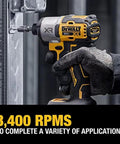 Cordless 20V Max Brushless Impact Driver Delivers Knockout 1825 Inch Pounds Torque And Blistering 3400 RPM Across Three Speed Settings Featuring Smart Variable Trigger Bright Built In Light And Ships Ready To Roll With Full Battery Charger Kit For Tough using 3,400 RPM.