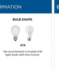 Bulb and dimming details for West Village Bath And Vanity Light Fixture In Antique Bronze, modern industrial style for bath area.