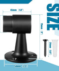 12 Pack Heavy Duty Floor Mounted Door Stop 3 Inch Aluminum Commercial Grade Door Stopper With Rubber Bumper And Stainless Steel Screws Black Finish