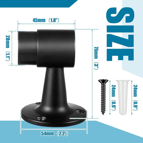12 Pack Heavy Duty Floor Mounted Door Stop 3 Inch Aluminum Commercial Grade Door Stopper With Rubber Bumper And Stainless Steel Screws Black Finish