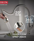 Traditional Brushed Nickel Kitchen Faucet With Pull Down Sprayer And Single Handle For Hassle Free One Hole Install featuring 20 inch hose and 360 degree swivel.