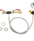 CO2 Refill Adapter Hose Kit With Gauge For No Fuss Home Soda Maker Dual Valve Station with stainless steel hose and washers