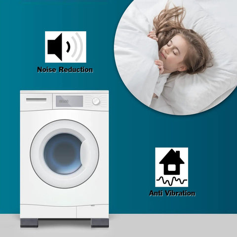 Anti Vibration Pads for Washing Machine and Dryer Feet Kit, showing noise reduction and anti-vibration features.