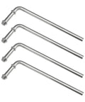 Beefy 4-Piece 90 Degree Exhaust Hanger Rod Kit, 3/8 x 7.6 Inch Bent Hanger, Universal Weld-On Bracket, Heavy Duty Galvanized Rods