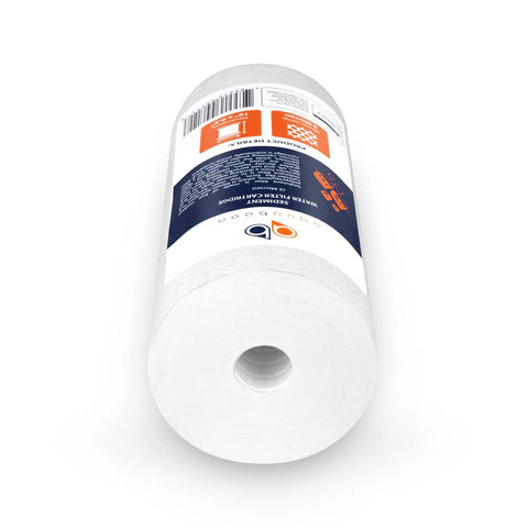 5 Micron 10x4.5 Whole House Sediment Filter Replacement Cartridge for DGD-5005 and WFHD13001B close-up on end view