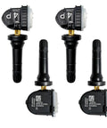 Built Tough Wireless Tpms Tire Pressure Sensors For Byd Song Tang Yuan Qin Ev Dm, set of four sensors, black and silver, designed for real-time tracking.