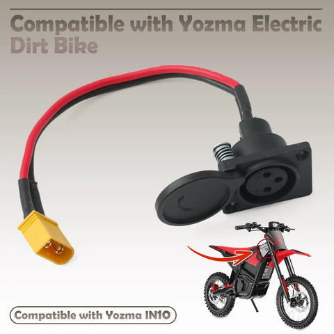 Rock Solid Charging Station Replacement For Yozma IN10 E Bike, black charging dock with protective cover and red cable