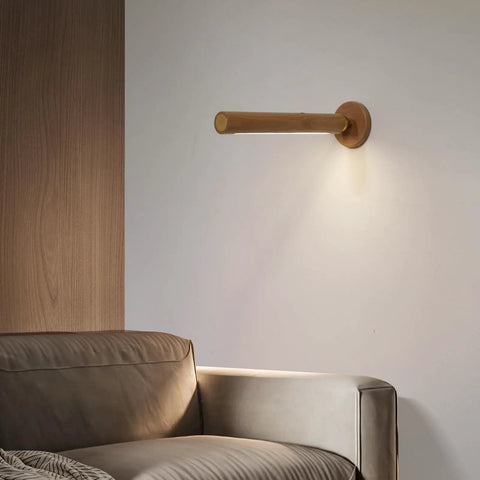 360 Degree Rotatable Beech Wood LED Wall Lamp With Magnetic Mount USB Rechargeable Battery Operated Sconce Night Light for Home