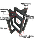 Heavy Duty Steel Table Legs Tough As Nails Industrial Powder Coated Frame For Desk Dining Coffee Table With Adjustable Rubber Feet Smooth Welded Joints showing full welding and adjustable foot pads.