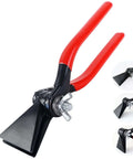 3 In 1 Sheet Metal Bender Pliers with adjustable jaw for bending, flattening, seaming metal, shown with red handles and large jaw