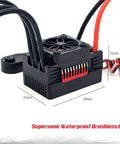 Brushless RC Motor And 110A ESC Combo With 3665 2750KV Waterproof IP67 Upgrade, close-up of waterproof ESC with wires