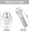2 Pack Wheel Stud Bolt Kit With M12x1.5 Bolts And Lug Nuts OEM 52950-14140 52950-M1000, product size dimensions shown