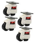 4 Pack Heavy Duty Swivel Leveling Casters GD-80F 500kg Load Capacity For Workbenches Utility Carts And Equipment Industrial Plate Caster Wheels For Easy Mobility, four caster set