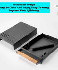 Stainless Steel Knock Box Drawer For No Sweat Daily Grind Cleanup Portable Espresso Grounds Container With Wooden Handle And One Liter Capacity Barista Ready Coffee Waste Bin For Quick Shot Sessions detaching design view with wooden handle