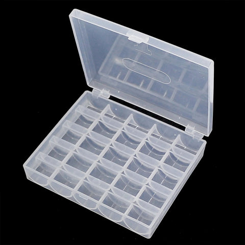 YEQIN bobbin box, transparent plastic organizer with 25 compartments for sewing machine bobbins