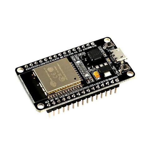 Dual Mode 2.4GHz WiFi and Bluetooth Development Board with integrated antenna, ideal for IoT prototyping, angled view