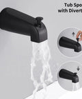 Dope Matte Black Tub Shower Faucet Set With Valve For 6 Inch Rainfall Shower Trim Kit Wall Mount Complete Bathtub System
