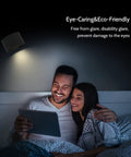 Rechargeable Magnetic LED Reading Light Wall Sconce With Touch Control illuminating a couple reading in bed at night.
