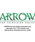 Image of the ARROW television series logo with stylized green text and copyright information