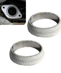 Exhaust manifold gasket set, two graphite donut gaskets, 2.5-inch (65mm), universal replacement.