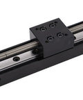 Precision Mini Linear Rail Slide Actuator With A Solid 28Mm Stepper Motor And Sweet 100Mm Travel For Cnc Stage Assemblies close-up of ball screw mechanism.