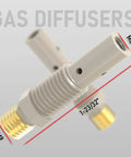 Close-up of gas diffusers for Lincoln Magnum 100L Compatible MIG Welding Gun Accessories Kit 24 Piece Set.