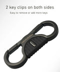 Heavy Duty Keychain With Quick Release Double Carabiner Clip Built Tough For Everyday Carry, shown with dual key clips