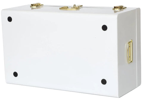 Straight Up Practical Large Metal Trunk Storage Box With Reinforced Carry Handles And Clean Macaron Finish Lightweight Footlocker Organizer For College Dorms And Decluttered Home Spaces