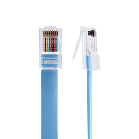 Cisco Console Rollover Cable 6 Ft M To M RJ45 Flat Molded Blue Network Cable For Cisco Routers And Servers Easy Terminal Hookup