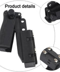 Pro Level Self Locking Trigger Switch Replacement For BGV 2122 004 angle grinder, showing detailed black plastic design and connections.